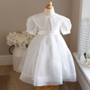 Strasburg Heirloom Dress Girl White Organza Special Occasion Flower Girl